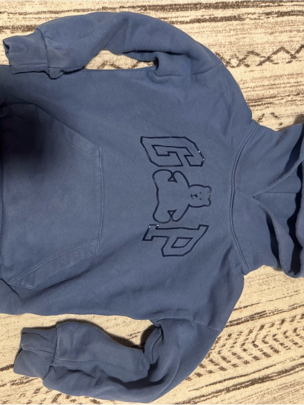 GAP Blue Turtleneck Sweater with Bear Chest Graphic